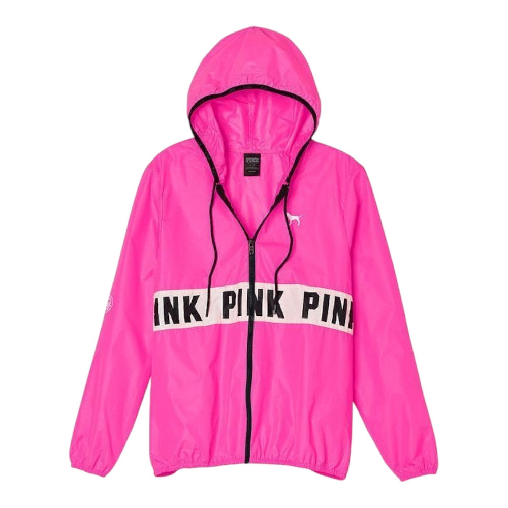 Victoria's Secret PINK 2014 Anorak Windbreaker Jacket Full Zip Hoodie XS/S
